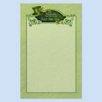 Top Hat and Shamrocks - Customize stationery