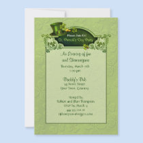 Top Hat and Shamrocks Invitation - Customize invitations