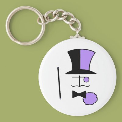 Top Hat Bow Tie and Cane Key Chain Zazzle_keychain