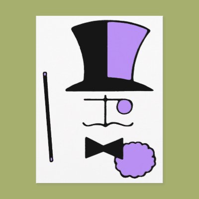 Top Hat Bow Tie and Cane Postcards Zazzle_postcard