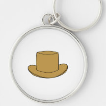 Top Hat illustration. Brown. Keychains