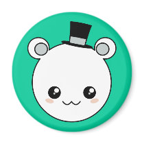 Top Hat Kawaii Bear magnets by QueenHare Top Hat Kawaii Bear magnets