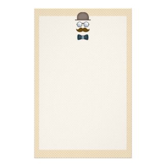 Top Hat, Moustache, Glasses and Bow Tie Personalized Stationery