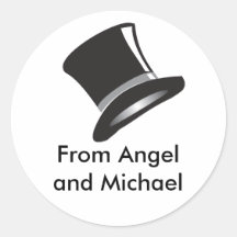 Top Hat Round Stickers