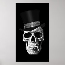 Top hat skull print