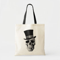 skull, urban trend, funny, cool, vintage, bag, top hat, dead, goth, cigar, t-shirt, tendency, bizarre, fun, class, design, bones, Bag with custom graphic design