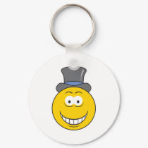 Top Hat Smiley Face keychains