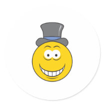 Top Hat Smiley Face stickers
