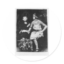 Top Hats and Tattoos Round Stickers