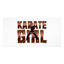 TOP Karate Girl Custom Photo Card
