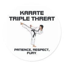 TOP Karate Slogan Round Stickers