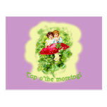 Top O the Morning Vintage Illustration Postcard