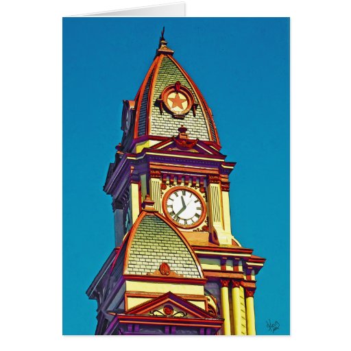 Top of Caldwell County Courthouse, Lockhart, TX. Card