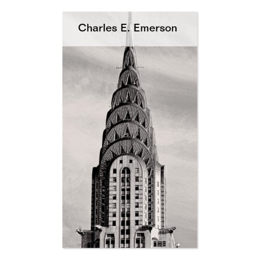 Top of the Chrysler Building NYC - B&W Business Card Templates (front side)