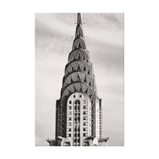 Top of the Chrysler Building NYC - B&W Stretched Canvas Prints
