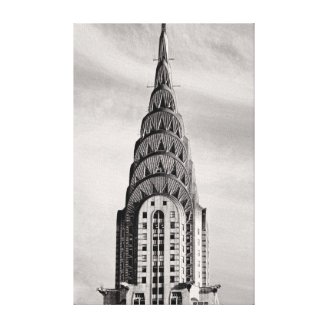 Top of the Chrysler Building NYC - B&W Canvas Print