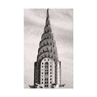 Top of the Chrysler Building NYC - B&W Canvas Print