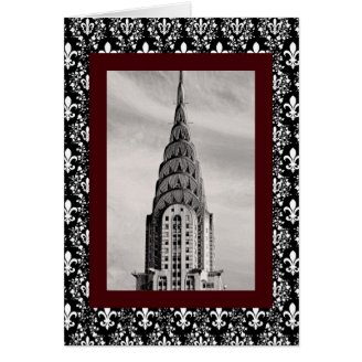 Top of the Chrysler Building NYC - B&W Greeting Cards