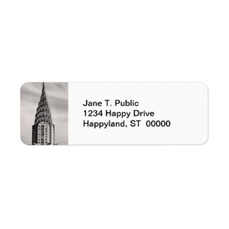 Top of the Chrysler Building NYC - B&W Return Address Labels
