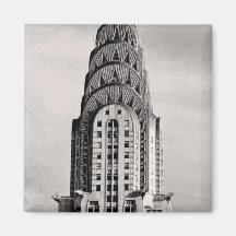 Top of the Chrysler Building NYC - B&W Magnet