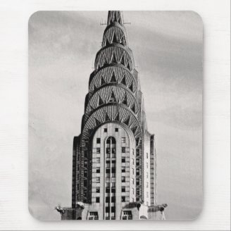 Top of the Chrysler Building NYC - B&W Mouse Pads