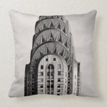 Top of the Chrysler Building NYC - B&W Throw Pillow