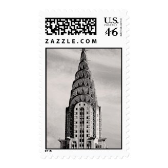 Top of the Chrysler Building NYC - B&W Postage Stamp