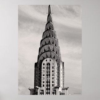 Top of the Chrysler Building NYC - B&amp;W Posters