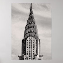 Top of the Chrysler Building NYC - B&W Posters