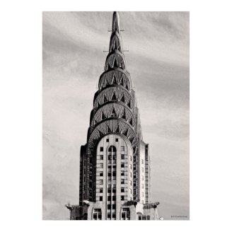 Top of the Chrysler Building NYC - B&W Posters