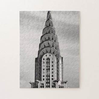 Top of the Chrysler Building NYC - B&W Puzzle