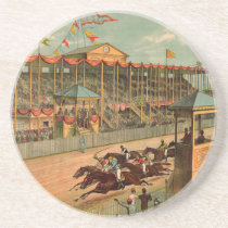 TOP Race Day at the Track Beverage Coaster