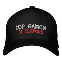 TOP RAMEN, 31 FLAVORS embroidered hats by kotzradio TOP RAMEN, 31 FLAVORS embroidered hats