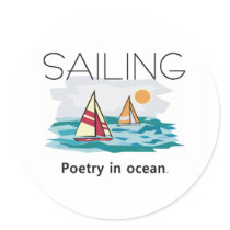 TOP Sailing, Poetry in Ocean Stickers