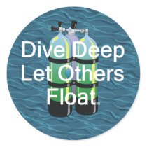 TOP Scuba Diving Round Stickers