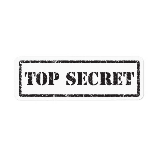 Top secret black distressed label | Zazzle