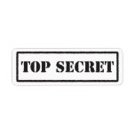 Top secret black stamped label