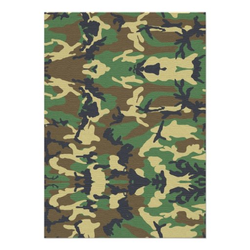 Top Secret Camouflage / Camo Birthday Party Invitation