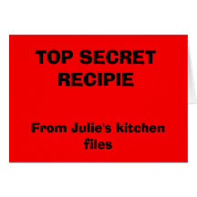 Top Secret Recipie card
