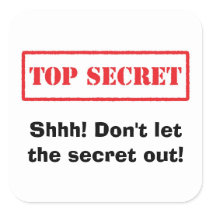 Top secret, shhh don't let the secret out stickers
