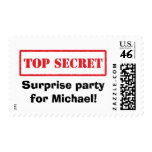Top secret stamp surprise party postage stamps