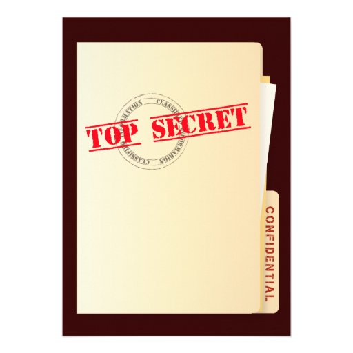 Top Secret Surprise Birthday Party Custom Invites