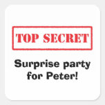 Top secret. Surprise party for [Name] stickers