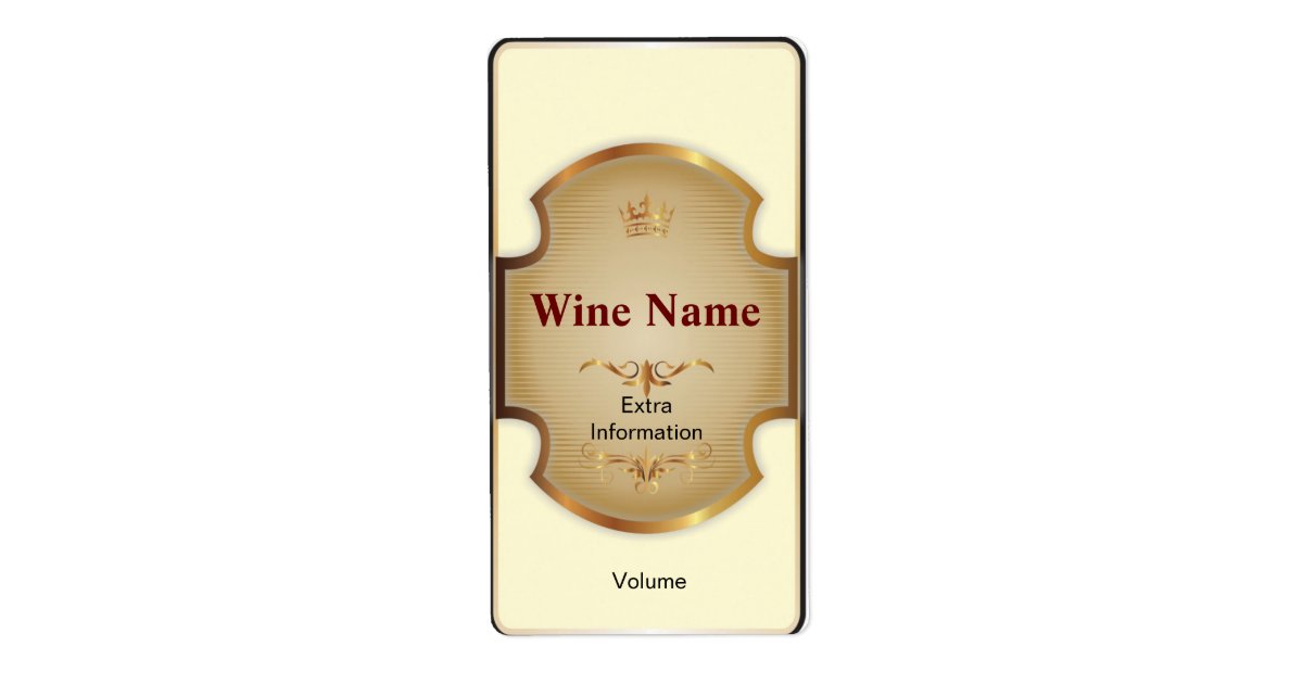 Top Shelf White Wine Label Zazzle