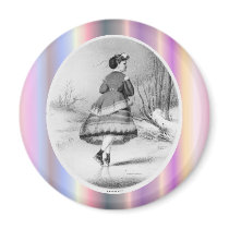 TOP Skating Beauty Refrigerator Magnets