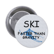 TOP Ski Faster Pinback Buttons