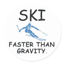 TOP Ski Faster Round Stickers