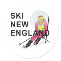 TOP Ski New England Round Stickers