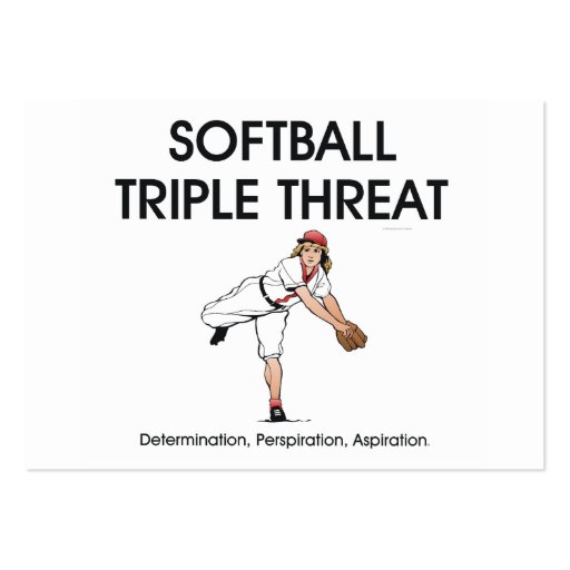TOP Softball Triple Threat Business Card Template (front side)