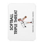 TOP Softball Triple Threat Rectangular Magnet